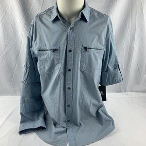 NWT Rock & Republic Mens Long Short Sleeve Shirt